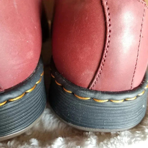 NWOT Dr. Martens 1461 Cavendish Cherry Red Temperley Dm Lite's Leather Shoes 7 - Picture 13 of 16